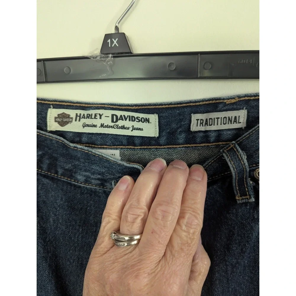 Harley Davidson Jeans Mens Size 40x30 Blue Denim Traditional Fit Biker Jeans
